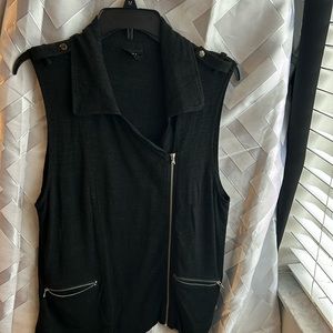 Sleeveless zip up cover up/shirt